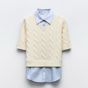 Zara Mixed Label Collar Sweater